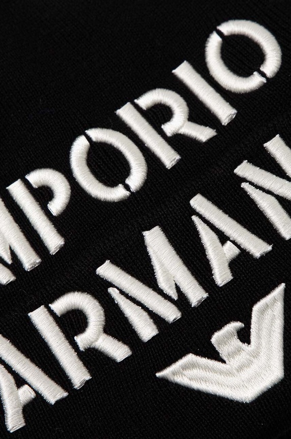Chłopiec Emporio Armani czapka z domieszką wełny dziecięca 404688.3F570 czarny