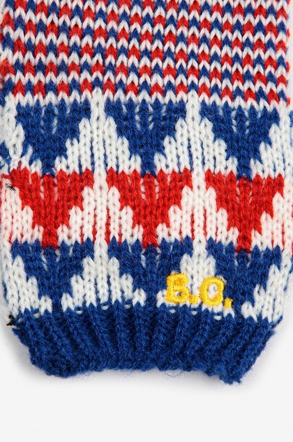 Bobo Choses czapka i rękawiczki dziecięce 223FH002 bordowy