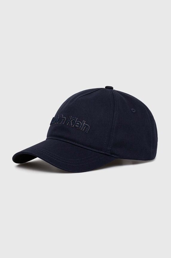 Calvin Klein czapka z daszkiem bawełniana aplikacja granatowy K50K510656