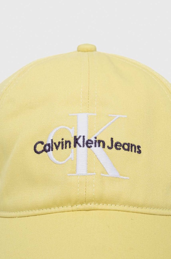 Calvin Klein Jeans czapka z daszkiem bawełniana K50K510061 żółty SS24