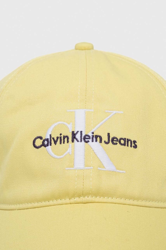 Calvin Klein Jeans czapka z daszkiem bawełniana K50K510061 żółty SS24