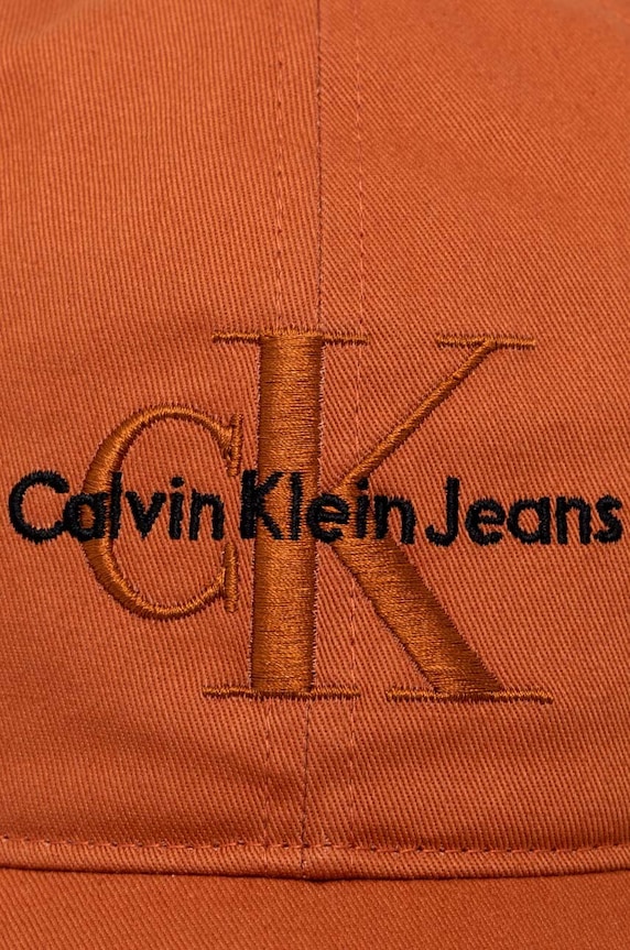 Bavlnená šiltovka Calvin Klein Jeans K50K510061 oranžová SS24