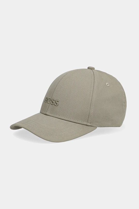 BOSS czapka z daszkiem bawełniana Zed aplikacja zielony 50495121