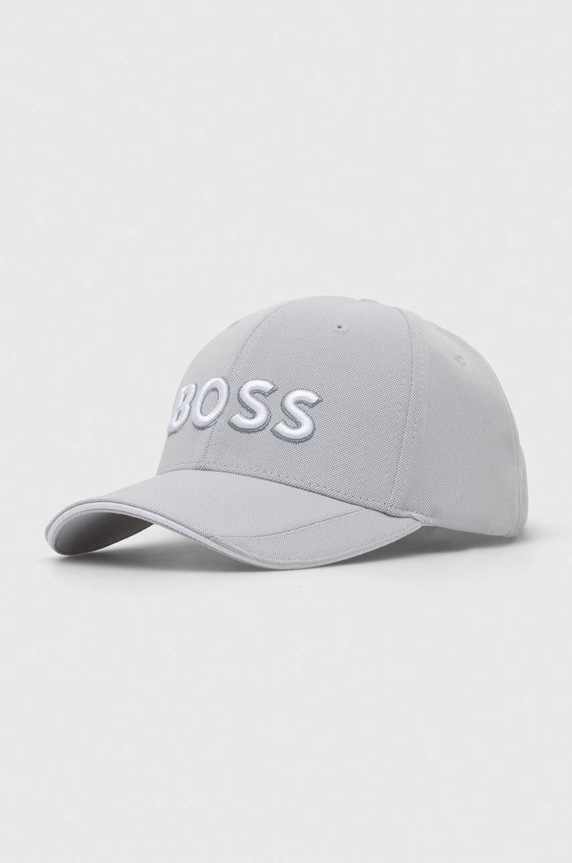 BOSS Green czapka z daszkiem BOSS GREEN aplikacja szary 50496291