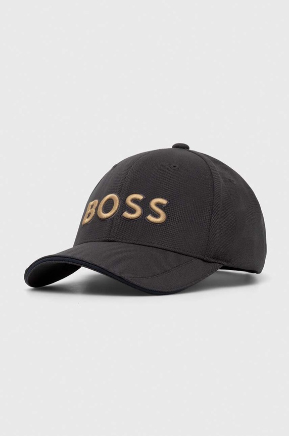BOSS Green czapka z daszkiem BOSS GREEN aplikacja szary 50496291