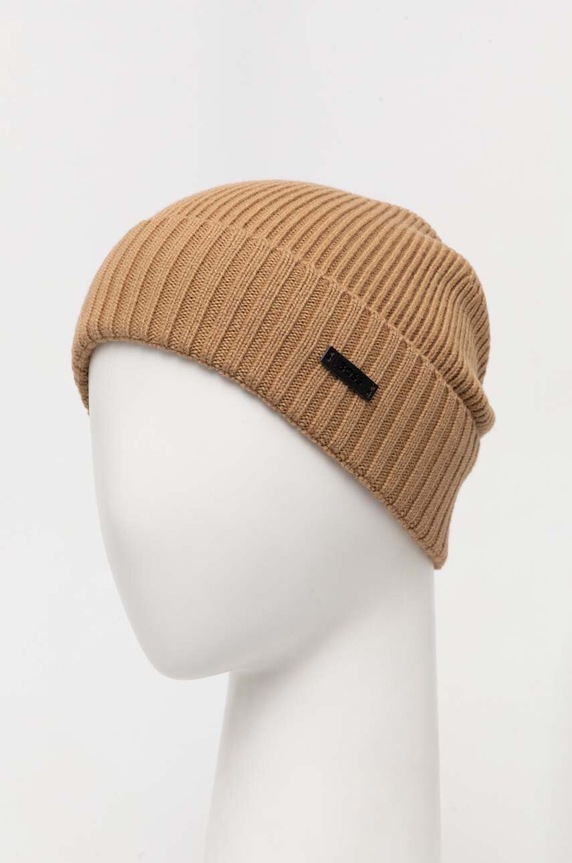 BOSS czapka wełniana Fati 50495306 beżowy AW25