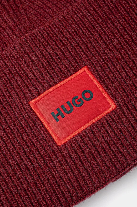 Accesorii HUGO căciulă de lână Xaff 6 50496011 burgundia
