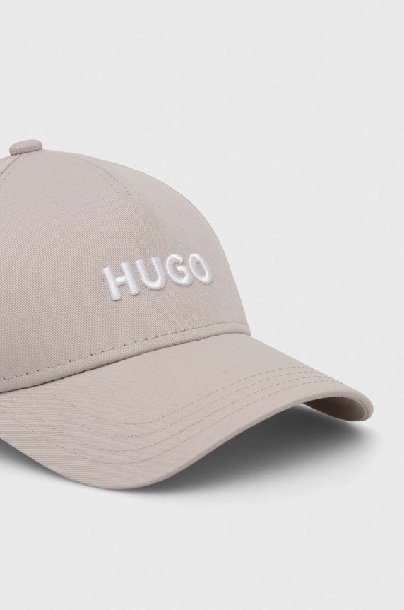 HUGO czapka z daszkiem bawełniana 50496033 szary SS24