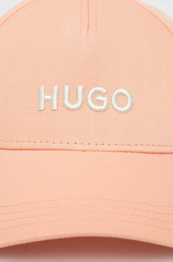 Βαμβακερό καπέλο του μπέιζμπολ HUGO 50496033 πορτοκαλί SS24