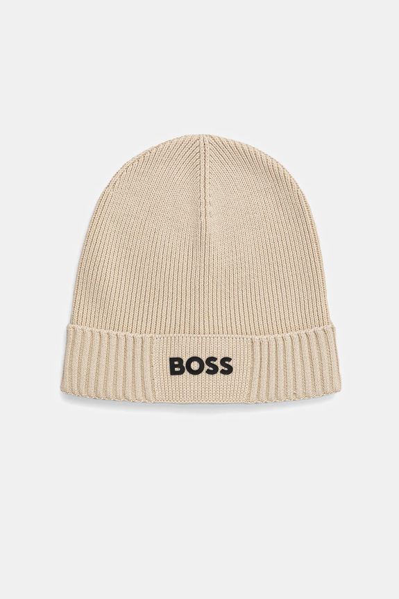 Vlnená čiapka BOSS Green BOSS GREEN Asic_Beanie-X stredne hrubá béžová 50499423