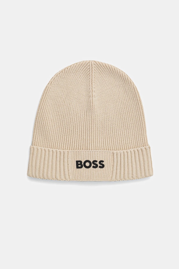 Vlnená čiapka BOSS Green BOSS GREEN Asic_Beanie-X stredne hrubá béžová 50499423