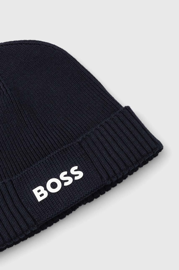 Doplnky Čiapka s prímesou vlny Boss Green BOSS GREEN Asic_Beanie-X 50499423 tmavomodrá