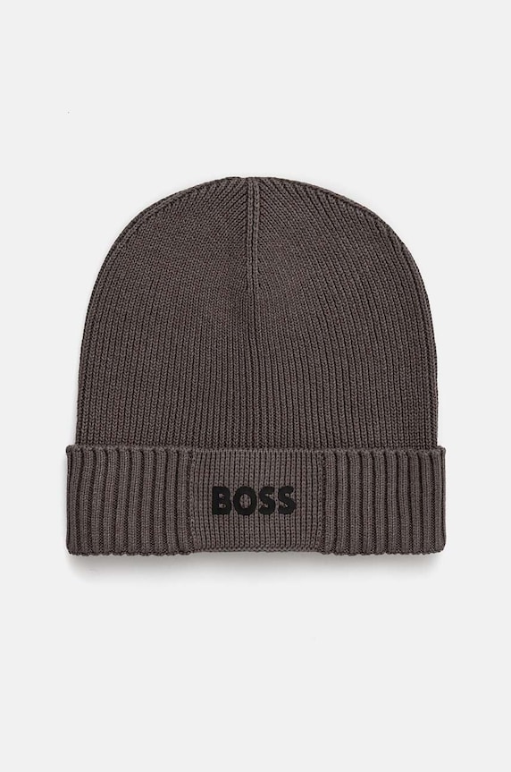 Čiapka s prímesou vlny Boss Green BOSS GREEN Asic_Beanie-X s prímesou vlny sivá 50499423