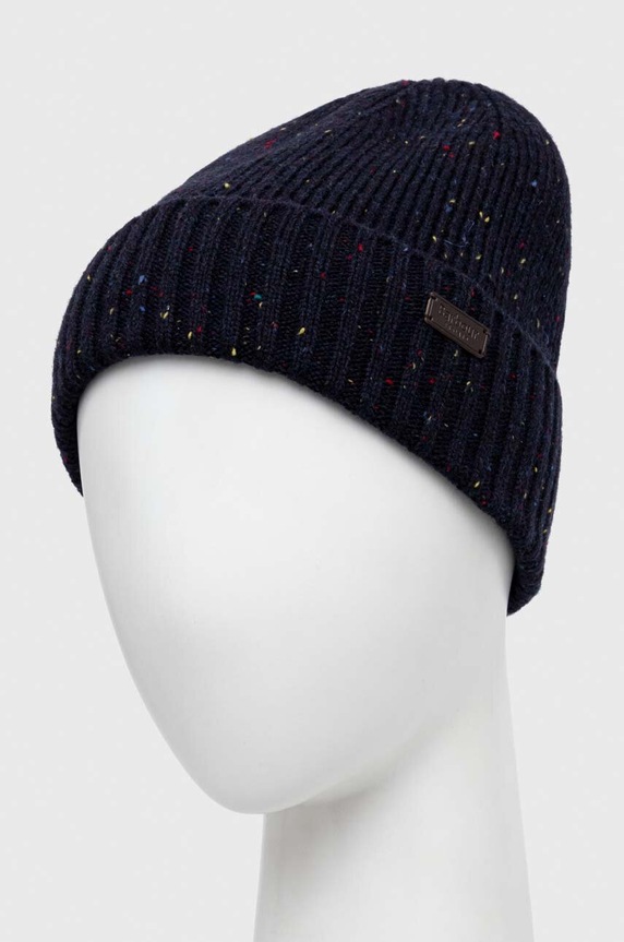 Σκούφος και κασκόλ Barbour Carlton Fleck Beanie & Scarf Gift Set σκούρο μπλε MGS0047