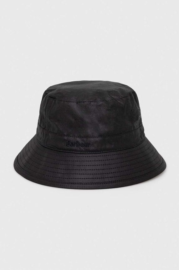 Barbour kapelusz bawełniany wzorzyste czarny MHA0001