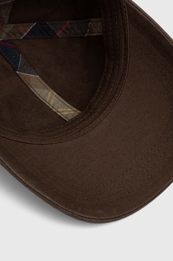 Barbour czapka z daszkiem bawełniana brązowy MHA0274