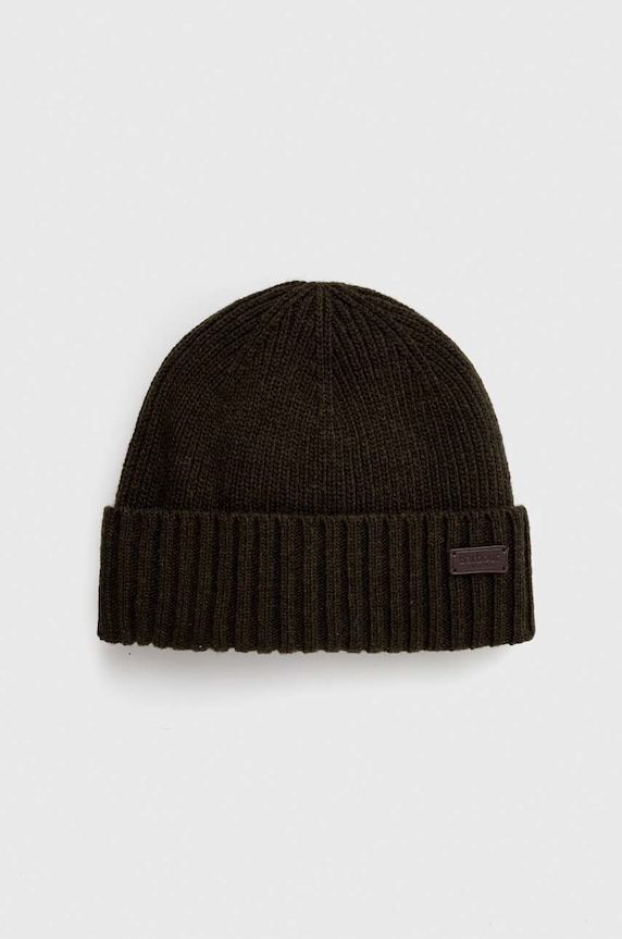 Вълнена шапка Barbour вълна зелен MHA0449