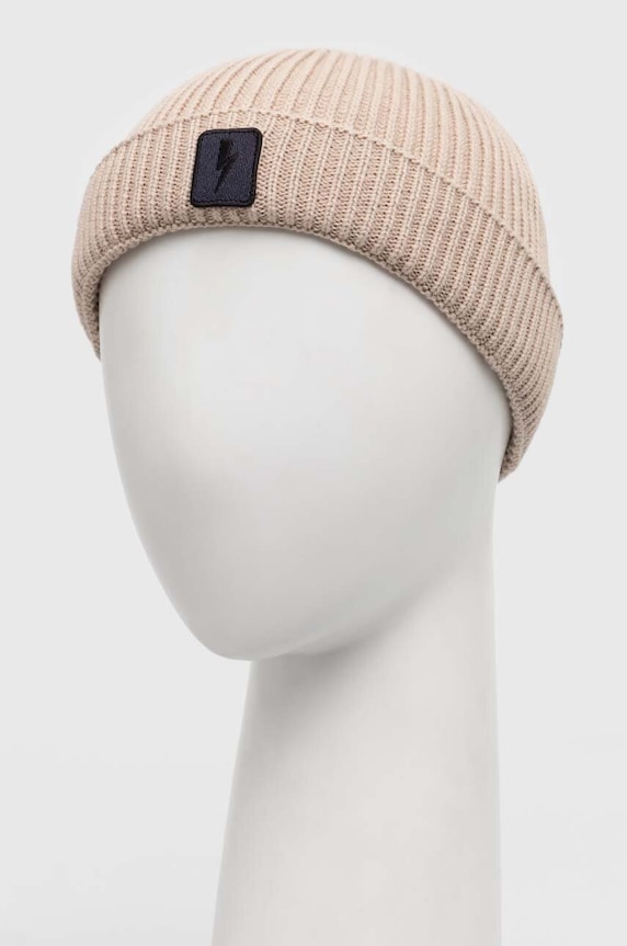 Accesorii Neil Barett căciulă din amestec de lână FISHERMAN BEANIE PBCP335.V9505.9601 bej