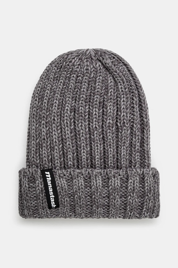 Manastash czapka 90'S Logo Beanie Ii gładkie szary 7923974005