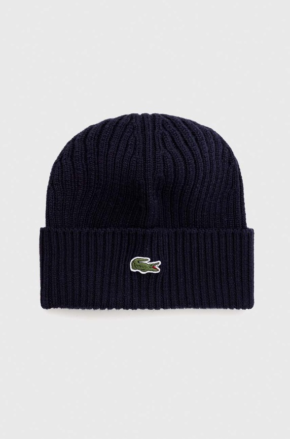 Lacoste gyapjú sapka aplikációval sötétkék RB0001