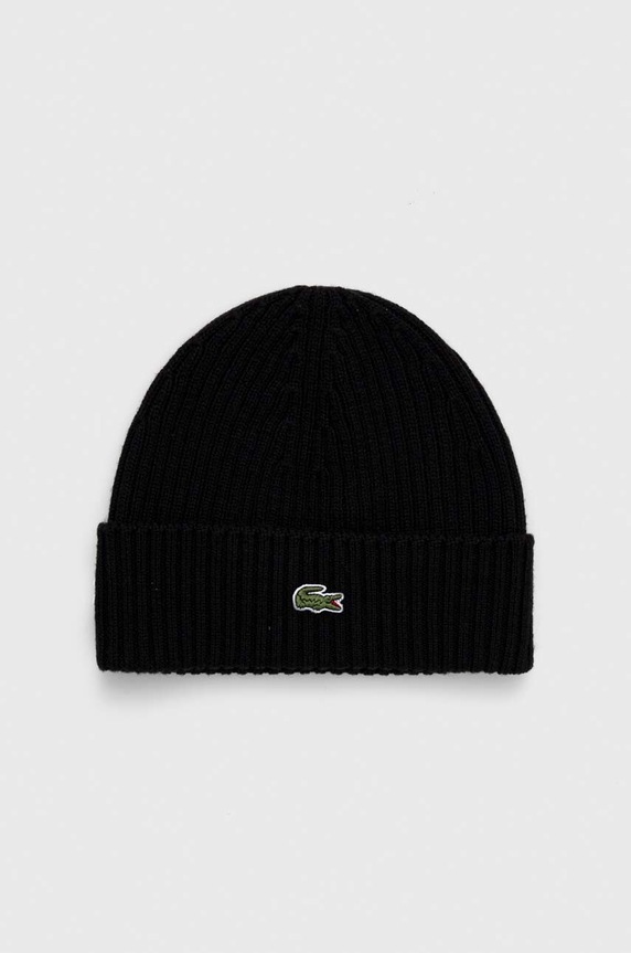 Вълнена шапка Lacoste вълна черен RB0001