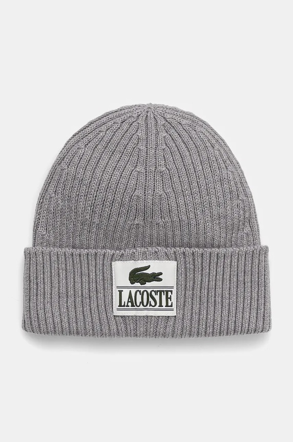 Lacoste czapka wełniana wełna szary RB1783