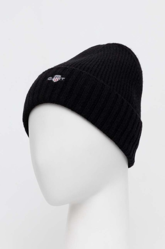 Vlnená čiapka Gant 9910023 čierna AW25