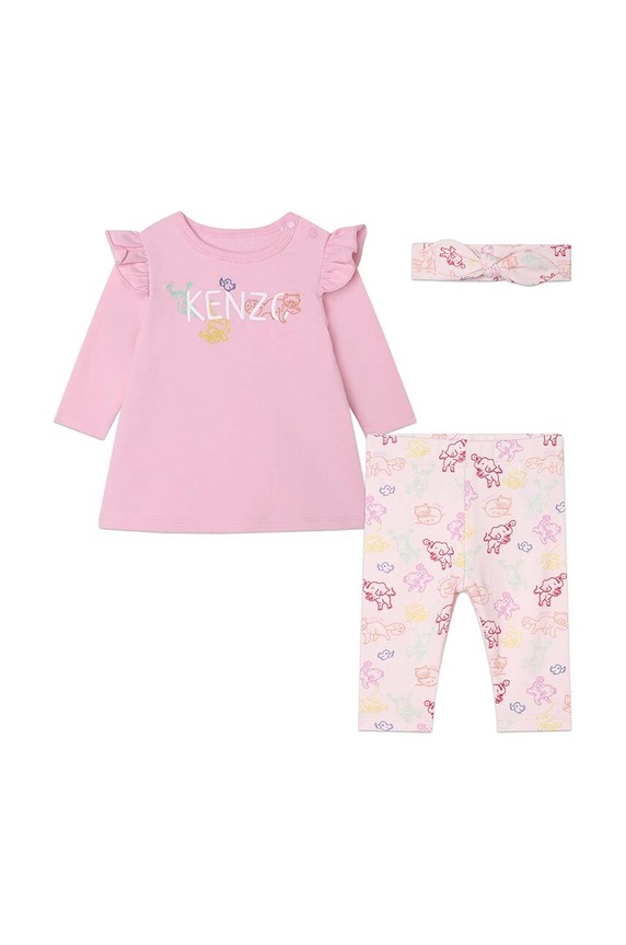 Kenzo Kids komplet niemowlęcy dzianina różowy K98117