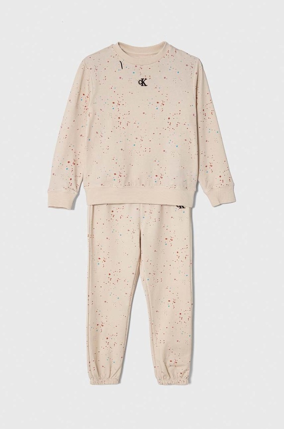 Calvin Klein Jeans gyerek melegítő elasztánnal bézs IN0IN00087.9BYX