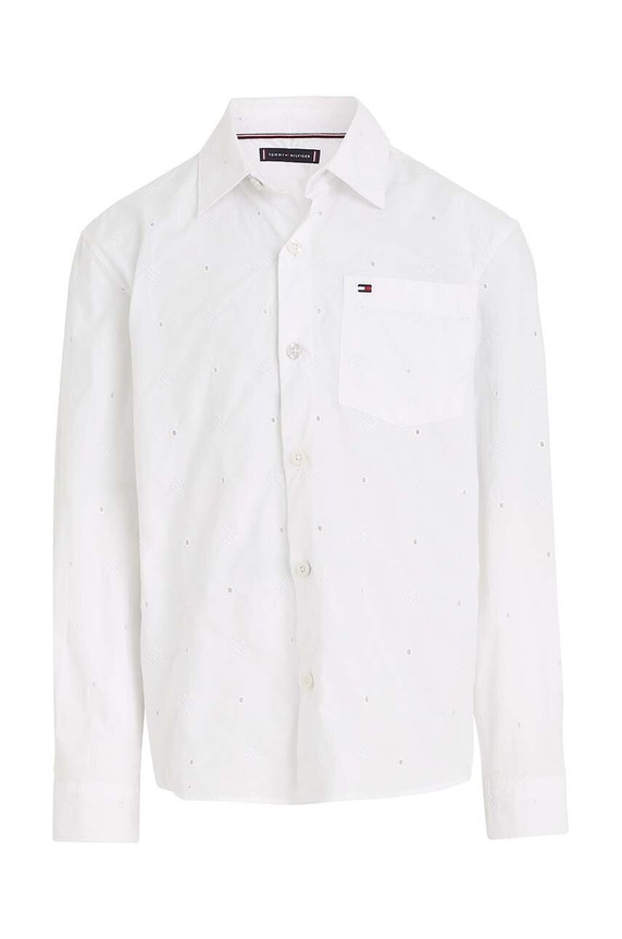 Tommy Hilfiger koszula bawełniana dziecięca KB0KB08311.128.176.9BYX biały AW23