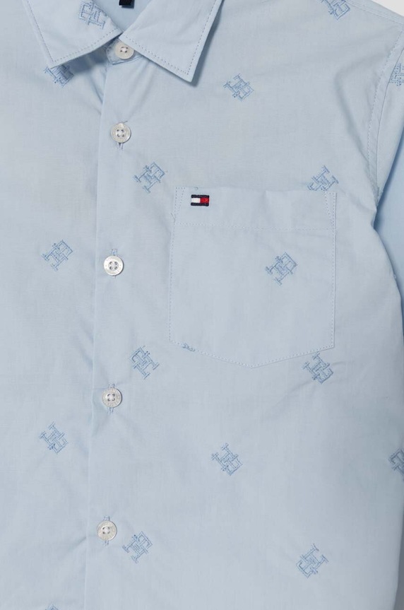 Chłopiec Tommy Hilfiger koszula bawełniana dziecięca KB0KB08311.128.176.9BYX niebieski