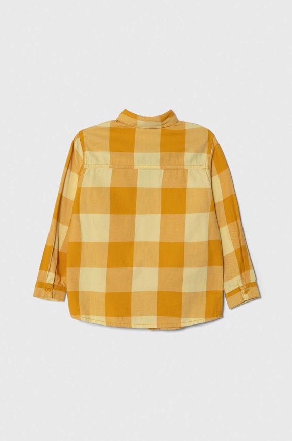Παιδικό βαμβακερό πουκάμισο United Colors of Benetton 5LQHGQ014.P.SEASONAL κίτρινο AW23