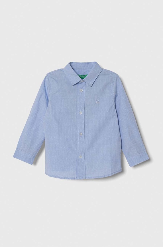 Παιδικό βαμβακερό πουκάμισο United Colors of Benetton casual μπλε 5DGXGQ00I.P.REPROP.9BYX