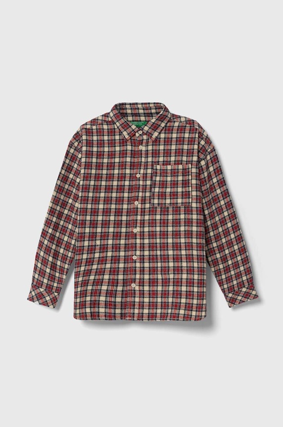 Παιδικό βαμβακερό πουκάμισο United Colors of Benetton casual κόκκινο 5X5VCQ021.G.SEASONAL