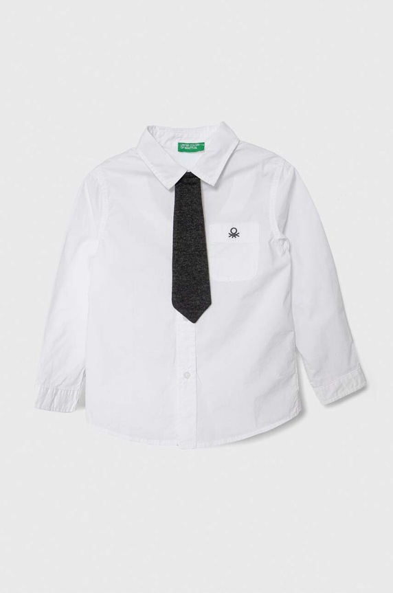 United Colors of Benetton koszula bawełniana dziecięca bawełna biały 59UXGQ01J.P.SEASONAL
