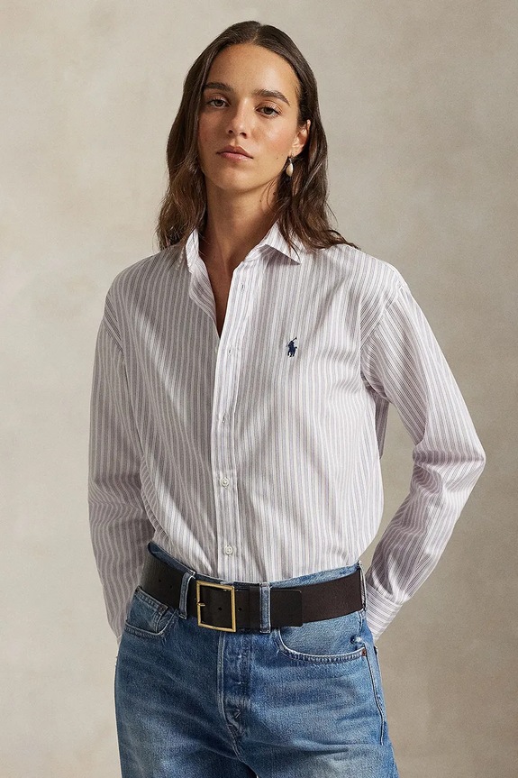 Βαμβακερό πουκάμισο Polo Ralph Lauren casual λευκό 211910743