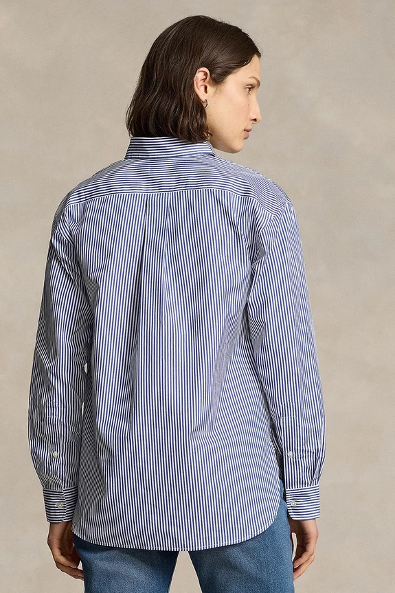 Βαμβακερό πουκάμισο Polo Ralph Lauren 211910743 μπλε SS26
