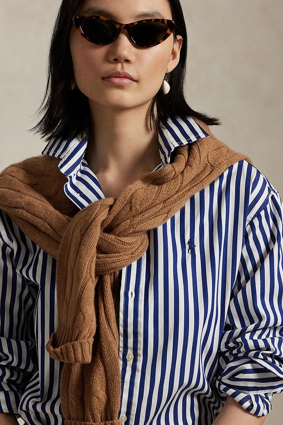 Bavlněná košile Polo Ralph Lauren modrá 211910743