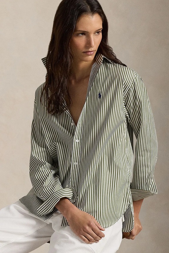 Polo Ralph Lauren koszula damska bawełniana 211910743 zielony