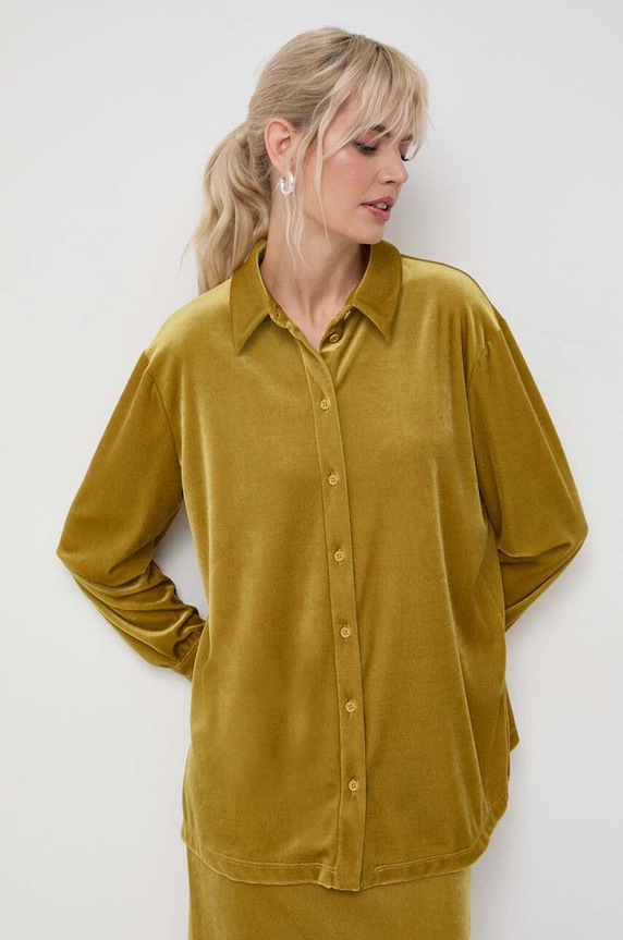 Košeľa Max Mara Leisure 2339560236600 žltá AW23