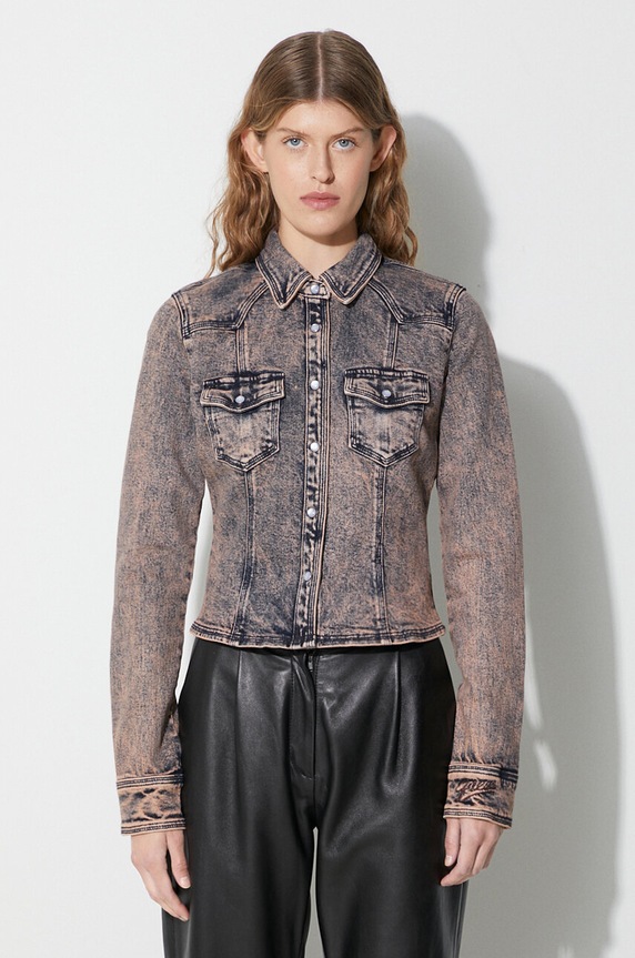 Guess Originals camasa jeans lung roz EW3YG28D4ON0