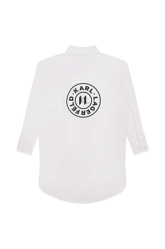 Девочка Детская хлопковая рубашка Karl Lagerfeld Z12252.102.108 белый