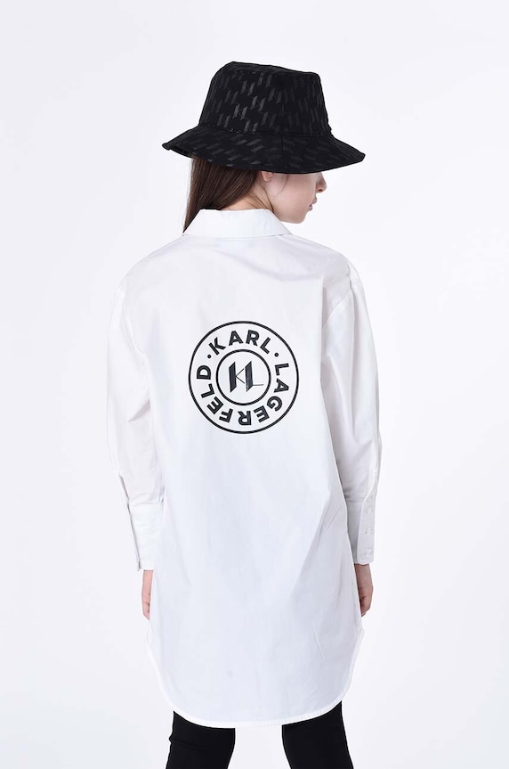 Детская хлопковая рубашка Karl Lagerfeld белый Z12252.102.108