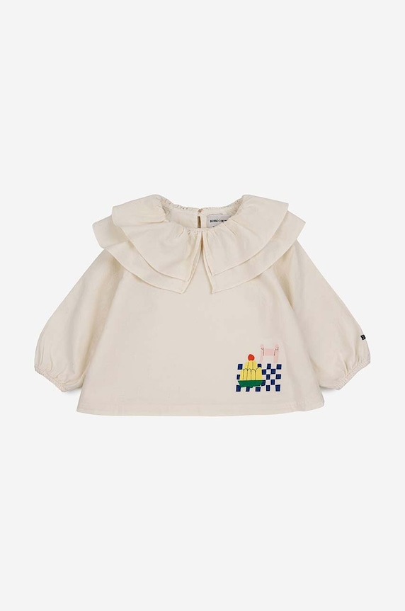 Μωρό βαμβακερό πουκάμισο Bobo Choses 223FB001 μπεζ AW23