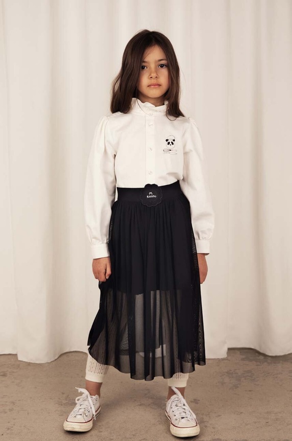 Mini Rodini koszula bawełniana dziecięca nadruk biały 2372010310