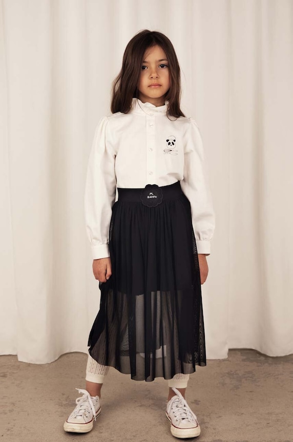 Mini Rodini koszula bawełniana dziecięca nadruk biały 2372010310