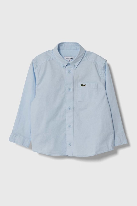 Detská košeľa Lacoste s elastanom modrá CJ5296