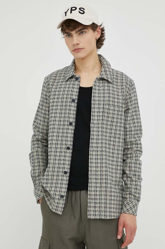 Pamučna košulja Samsoe Samsoe regular siva M23200061