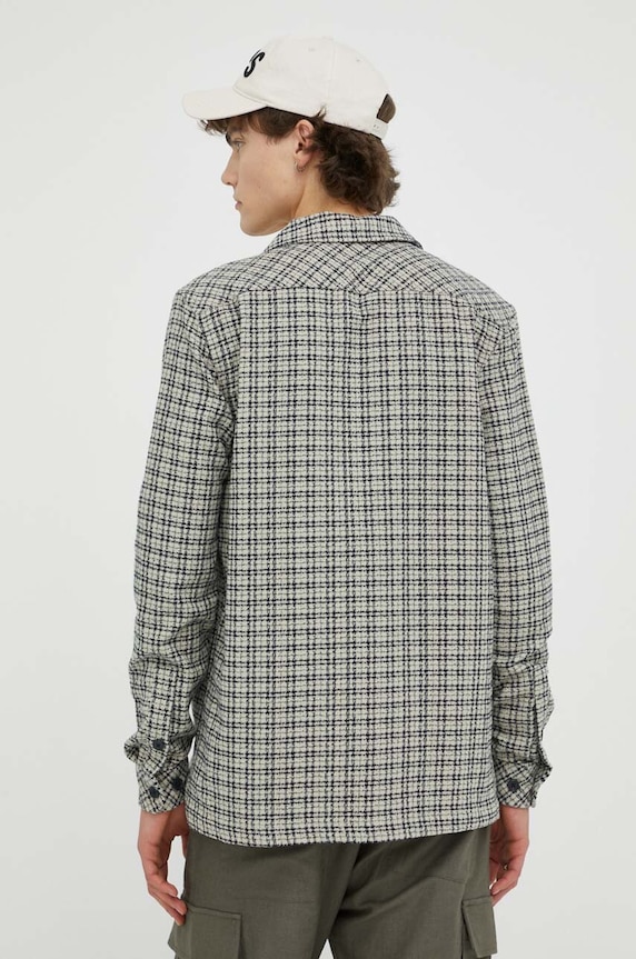 Bombažna srajca Samsoe Samsoe siva M23200061