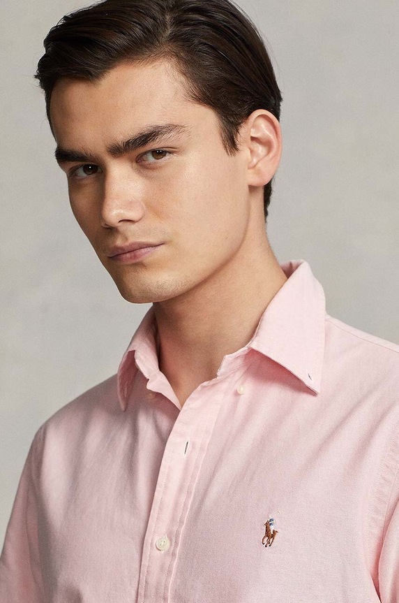 Bavlnená košeľa Polo Ralph Lauren ružová 710850782